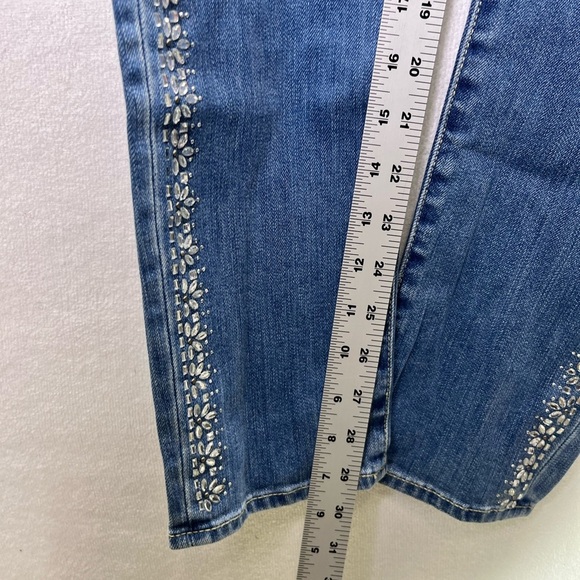 Abercrombie & Fitch Bling Crystal skinny Jeans Womens 10 Stretch Distressed 1987 - Picture 7 of 11